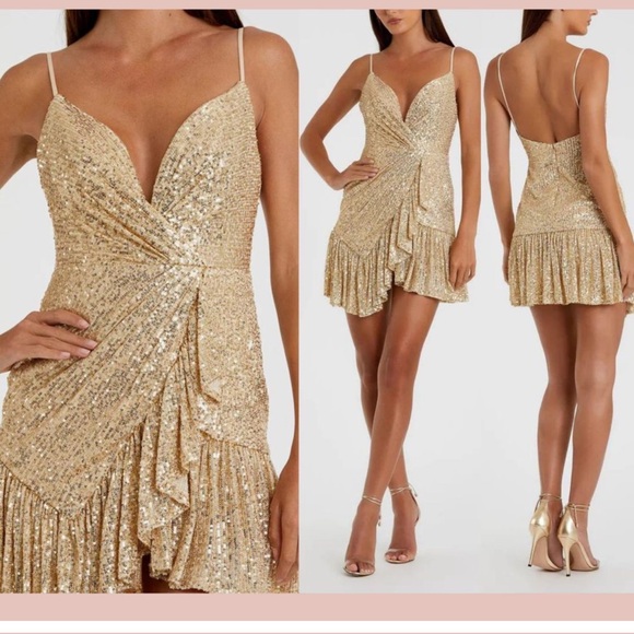 Robe Mini Free People Speak Easy - Taille 2 - Doré Avec Broderies - Neuvе Avec étiquettes (prix D'origine 135$)